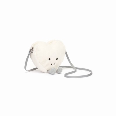 Jellycat Amuseables Cream Heart Bag New Zealand | ZRGAW1748